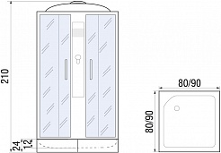 River Душевая кабина QUADRO 90/26 MT – фотография-12